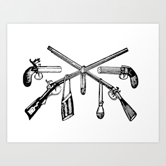Vintage Gun Collage Art Print