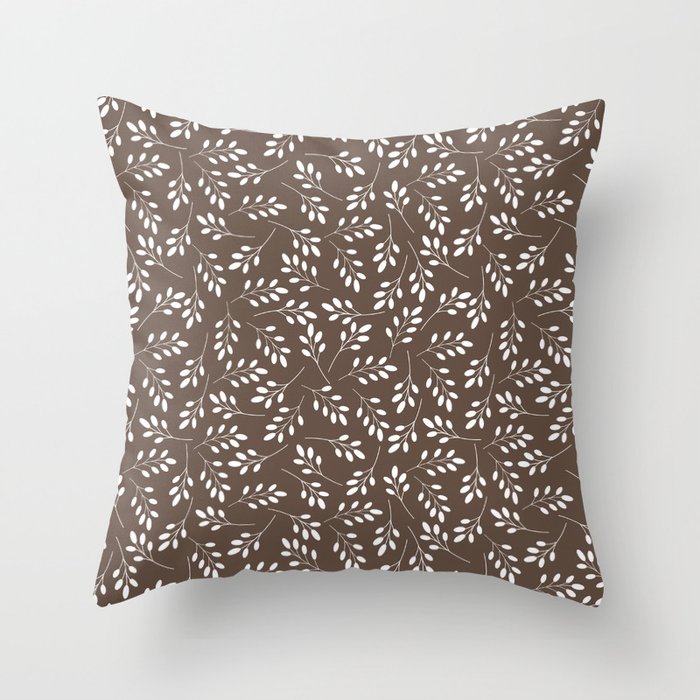 Gentle pattern with leaves Throw Pillow