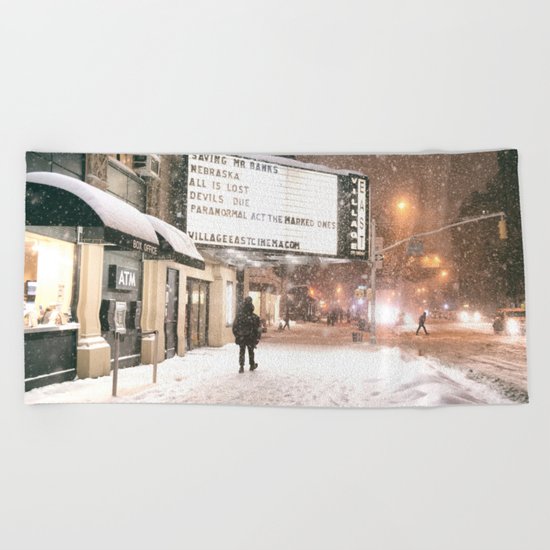 New York City Snow Beach Towel
