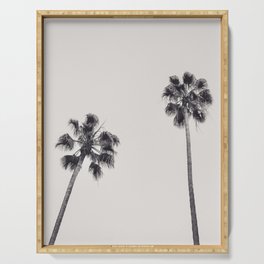Palm Trees Black and White Serving Tray