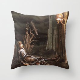  Lancelot Chapel of the Holy Grail - Edward Burne-Jones Throw Pillow