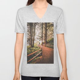 Man in the Forest | PNW Travel Photo V Neck T Shirt