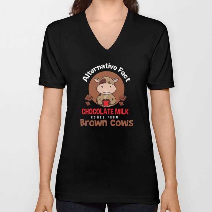 Chocolate Milk Brown Cows Chocolate V Neck T Shirt
