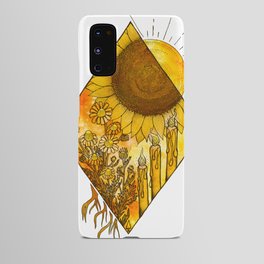 Fire Element, Sunflower, Witchy Art, Watercolor Art, Candles Android Case