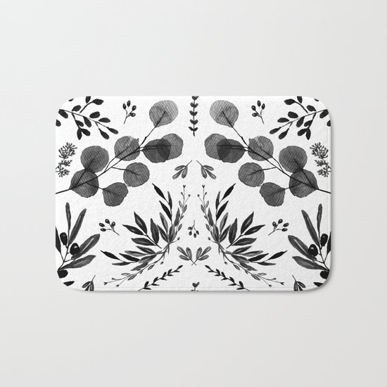 Black and white scence Bath Mat