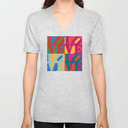 Love Pop Art V Neck T Shirt