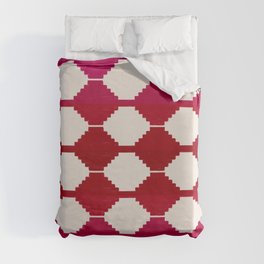 Red Ombre Ethnic Kilim Pattern Duvet Cover