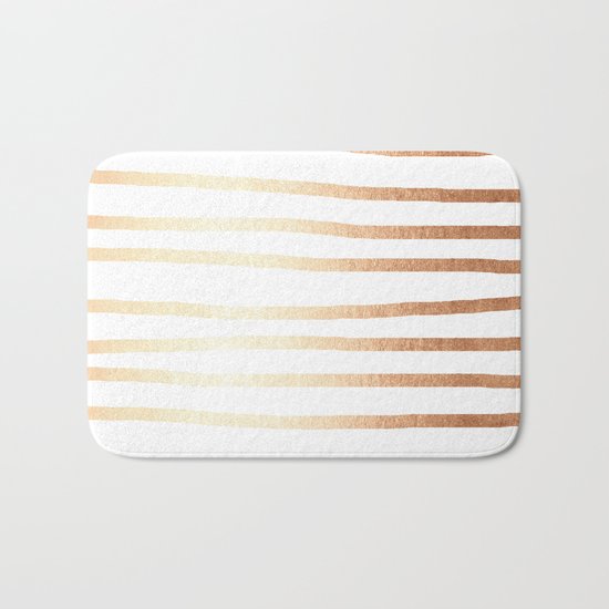 Simply Drawn Stripes Deep Bronze Amber Bath Mat