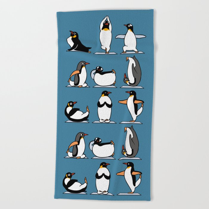 Penguin Yoga Beach Towel