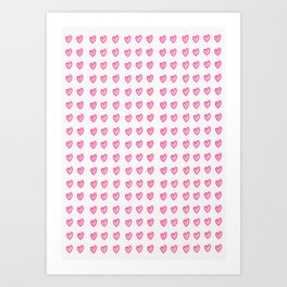 Pink Hearts Print Art Print