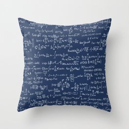 Math Equations // Navy Throw Pillow