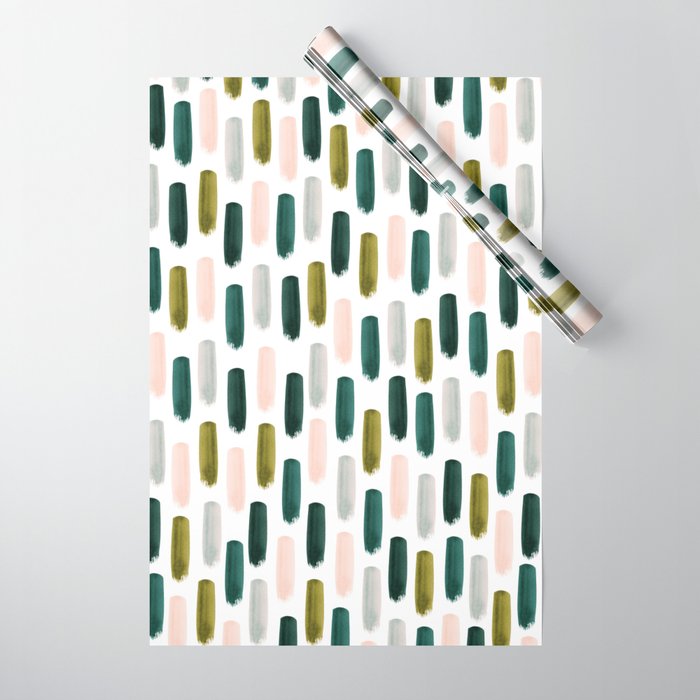 Dash - green & pink Wrapping Paper