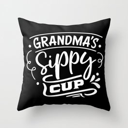 Grandmas Sippy Cup Throw Pillow