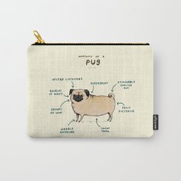 Anatomy of a Pug Carry-All Pouch | Digital, Funny, Graphite, Curated, Children, Pug, Other, Anatomy, Cute, Illustration 