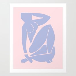 Purple on Pink Matisse Nude III, Abstract Art Decor Art Print