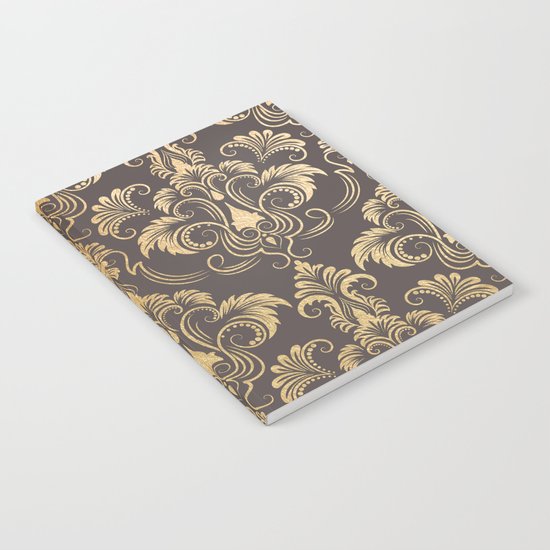 Gold foil swirls damask #10 Notebook