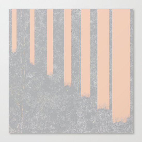 Blush stripes on concrete Canvas Print