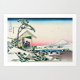 Katsushika Hokusai - Tea house at Koishikawa Art Print