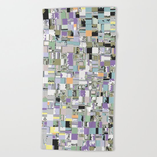 Chaotic Geometric Tiles Beach Towel