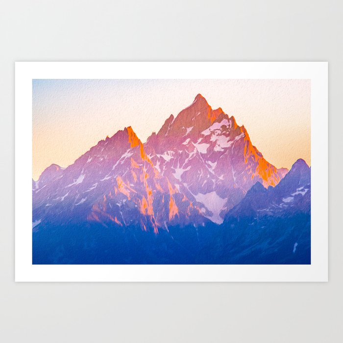 Grand Teton Mountains Peak Print Art Print
