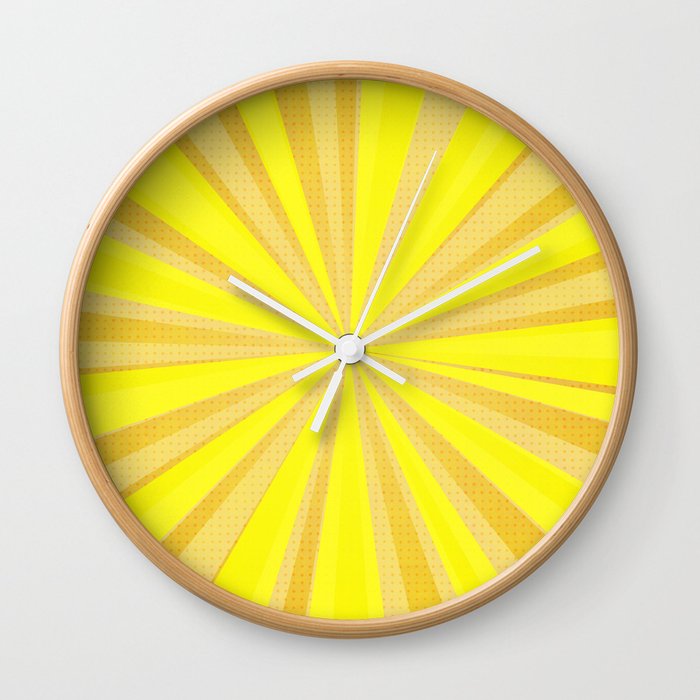 Yellow stripes Wall Clock