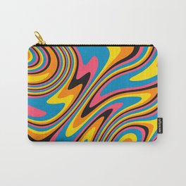 Liquid Retro Swirl Abstract Pattern in Trendy Colors Carry-All Pouch