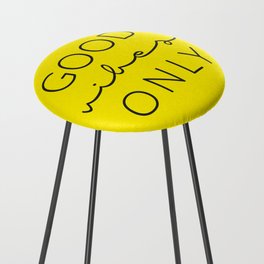 Good Vibes Only Black Yellow Counter Stool