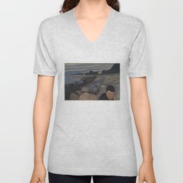 Melancholy 1892 Edvard Munch V Neck T Shirt