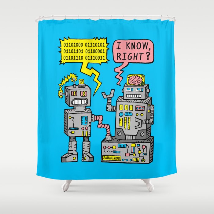 Robot Talk Shower Curtain