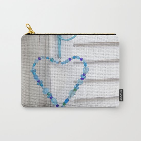 Blue Heart of beads Carry-All Pouch