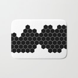 Honeycomb Black & White Bath Mat