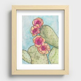 Prickly Pear Watercolor Illustration  Recessed Framed Print