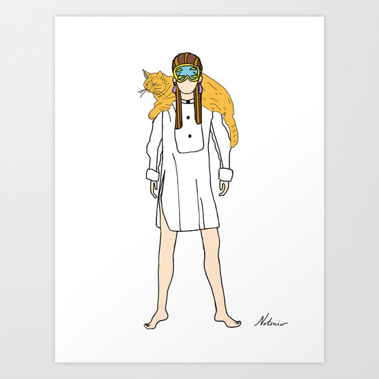 Holly and Cat Art Print