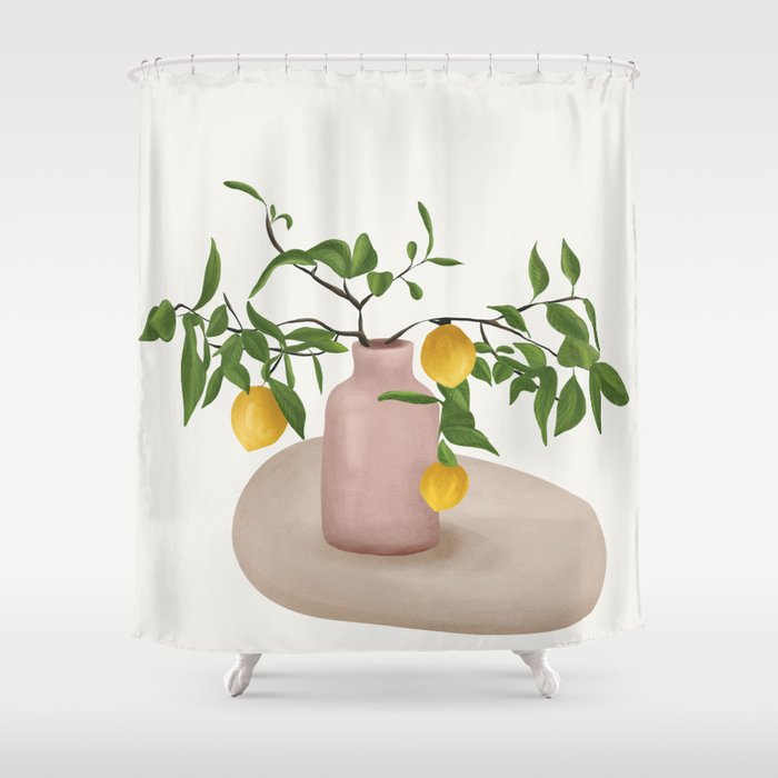 Lemon Branches Shower Curtain