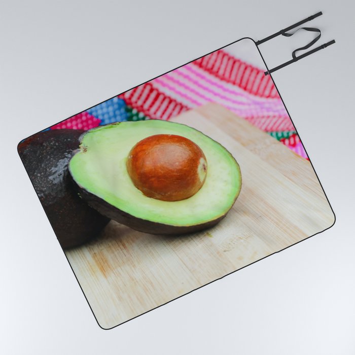Mexico Photography - An Avocado Laying On The Table Picnic Blanket