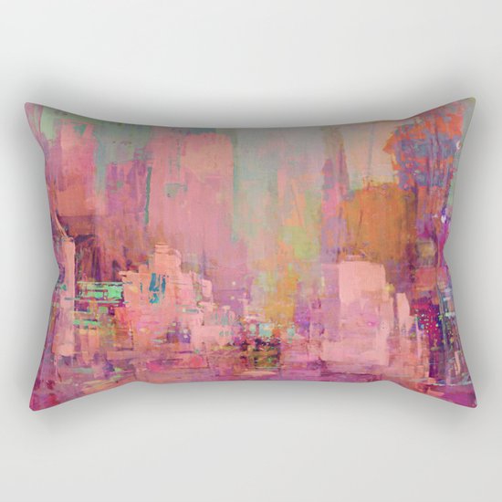 Pink city Rectangular Pillow