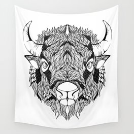 BISON head. psychedelic / zentangle style Wall Tapestry
