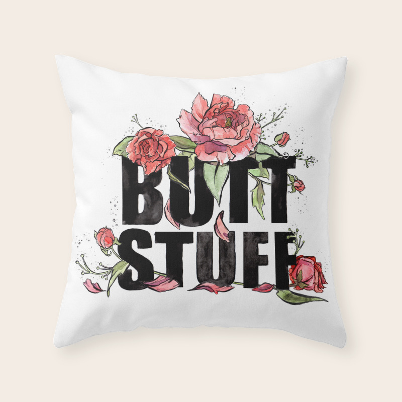 Birds Bees And Butt Stuff Throw Pillow By Zoebrookes Society6