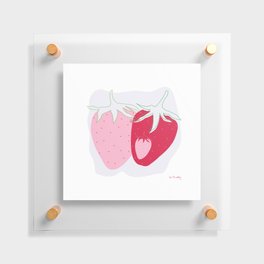 Pink and Red Strawberries Floating Acrylic Print