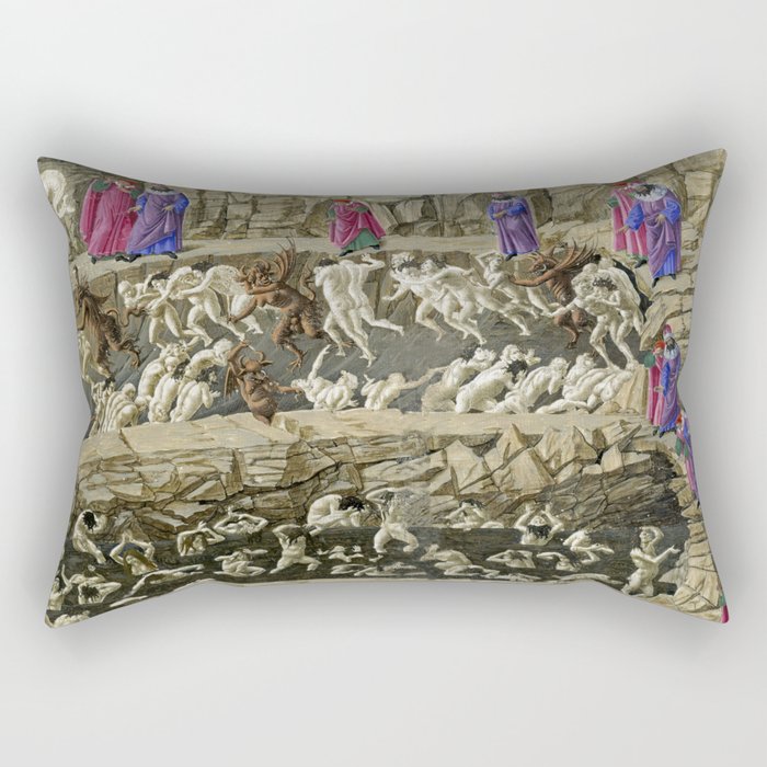 Sandro Botticelli - Inferno, Canto XVIII Rectangular Pillow