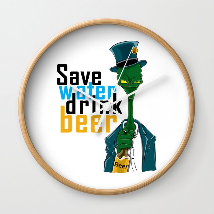 Save Water Wall Clock