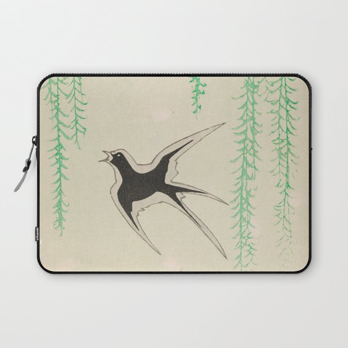 Spring Swallows on Willows Vintage Japanese Bird Laptop Sleeve