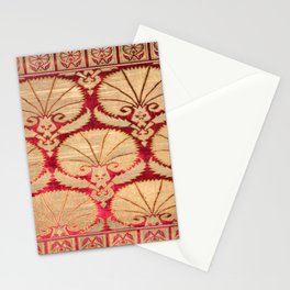 Antique Turkish Carnations Textile Red Stationery Card