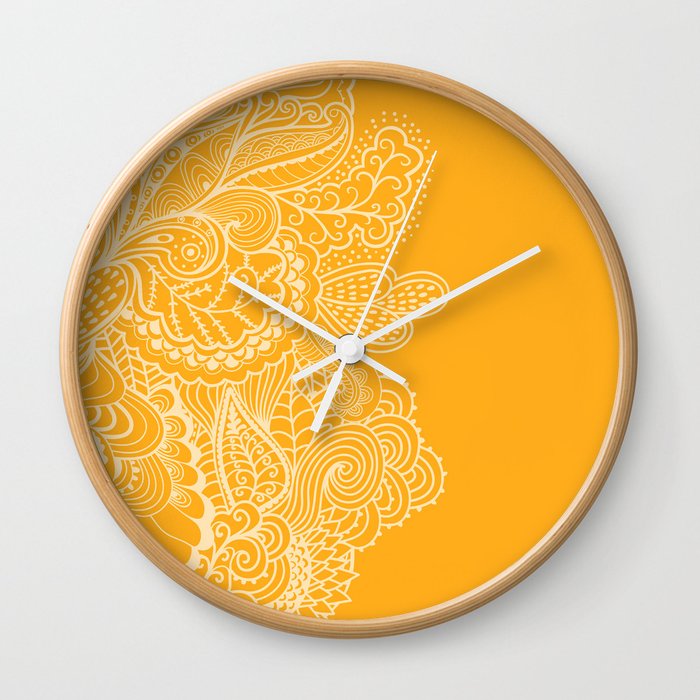 Marigold Mehndi Wall Clock