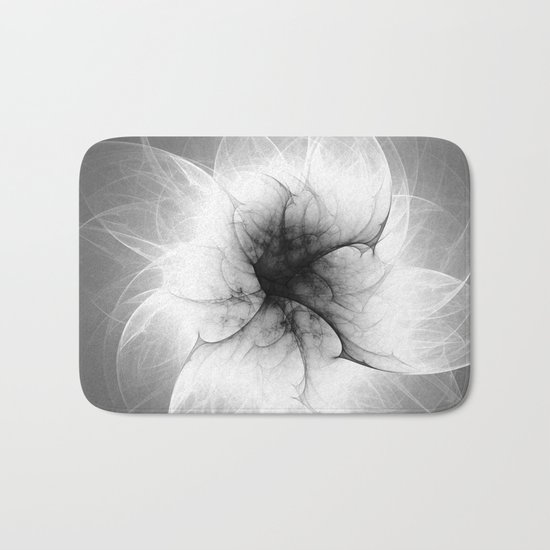 Ghost Flower Fractal Bath Mat
