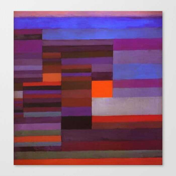 Paul Klee Fire In The Evening Colorful Abstract Art Canvas Print