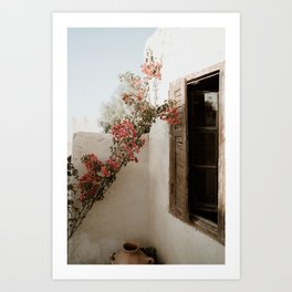 Colorful pastel flower wall | Travel photography print from Morocco | Framed art print Art Print