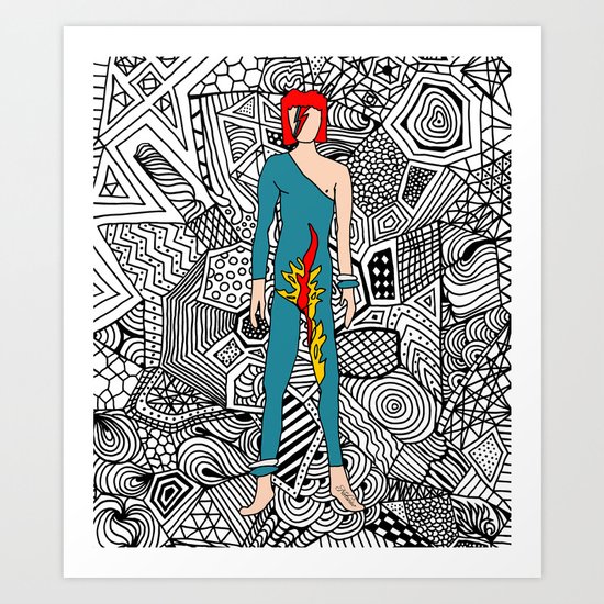 Bowie Fashion 8 Art Print