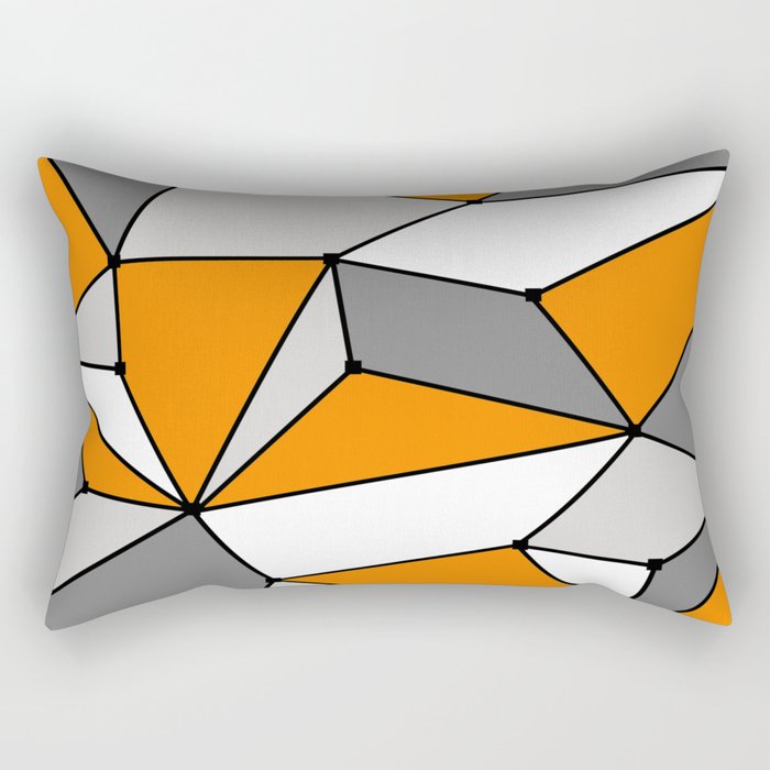 Abstract geometric pattern - orange and gray. Rectangular Pillow