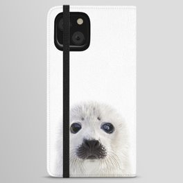 Baby Seal, Snow Animals, Art for Kids, Baby Animals Art Print By Synplus iPhone Wallet Case